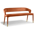 Meridian Furniture Destiny Velvet Bench - Cognac - Benches