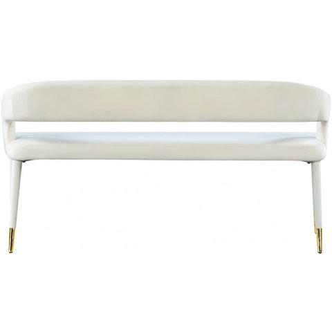 Meridian Furniture Destiny Velvet Bench - Cream - Benches