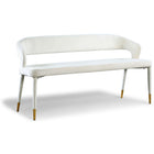 Meridian Furniture Destiny Velvet Bench - Cream - Benches
