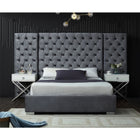 Meridian Furniture Grande Velvet King Bed - Bedroom Beds