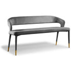 Meridian Furniture Destiny Velvet Bench - Grey - Benches