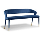 Meridian Furniture Destiny Velvet Bench - Navy - Benches