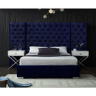 Meridian Furniture Grande Velvet King Bed - Bedroom Beds