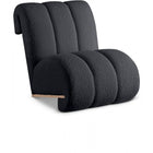 Meridian Furniture Swoon Faux Sheepskin Accent Chair - Light Oak - Black - Chairs