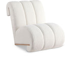 Meridian Furniture Swoon Faux Sheepskin Accent Chair - Light Oak - Cream - Chairs
