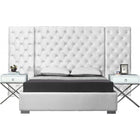 Meridian Furniture Grande Velvet King Bed - White - Bedroom Beds