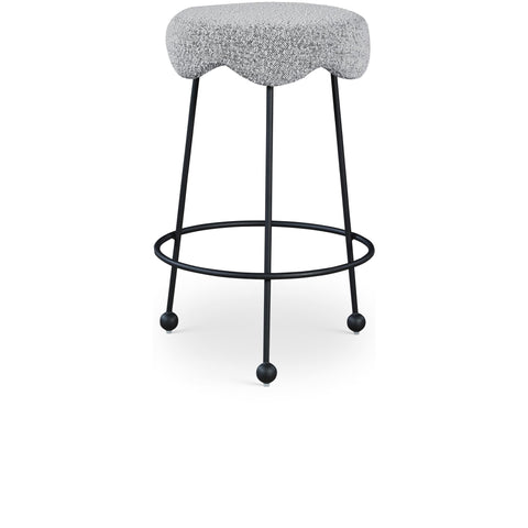 Meridian Furniture Fleur Boucle Fabric Counter Stool - Grey - Stools
