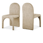 Meridian Furniture Summer Velvet Dining Side Chair - Beige - Dining Chairs