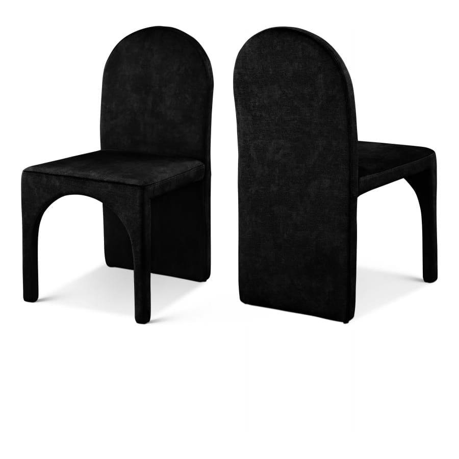 Meridian Furniture Summer Velvet Dining Side Chair - Black - Dining Chairs