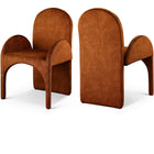 Meridian Furniture Summer Velvet Dining Arm Chair - Cognac - Dining Chairs