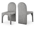 Meridian Furniture Summer Velvet Dining Side Chair - Grey - Dining Chairs