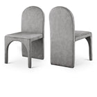 Meridian Furniture Summer Velvet Dining Side Chair - Grey - Dining Chairs