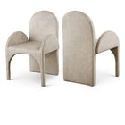 Meridian Furniture Summer Velvet Dining Arm Chair - Stone - Dining Chairs