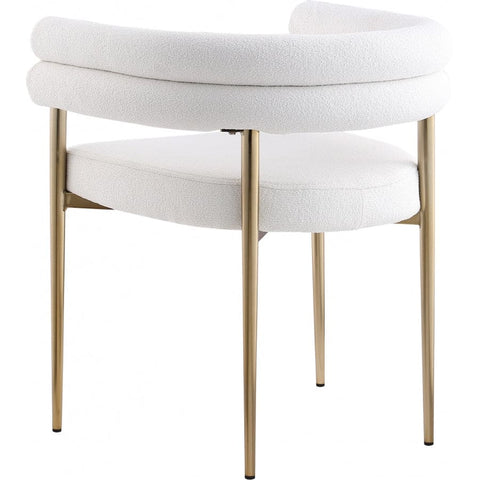 Meridian Furniture Brielle Boucle Fabric Dining Chair - Cream - Dining Chairs