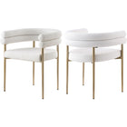 Meridian Furniture Brielle Boucle Fabric Dining Chair - Cream - Dining Chairs