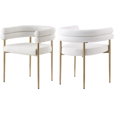 Meridian Furniture Brielle Boucle Fabric Dining Chair - Cream - Dining Chairs