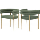 Meridian Furniture Brielle Boucle Fabric Dining Chair - Green - Dining Chairs
