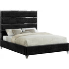 Meridian Furniture Zuma Velvet Queen Bed - Black - Bedroom Beds