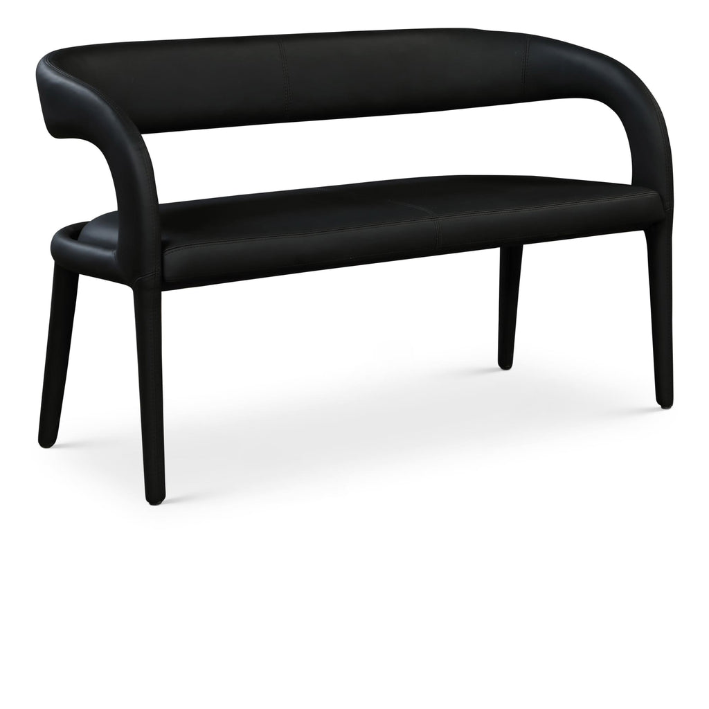 Meridian Furniture Sylvester Faux Leather Bench - Black - Benches