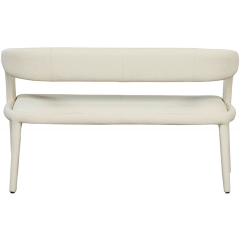 Meridian Furniture Sylvester Faux Leather Bench - Cream - Benches