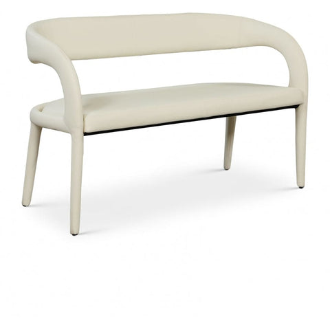 Meridian Furniture Sylvester Faux Leather Bench - Cream - Benches