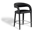 Meridian Furniture Sylvester Faux Leather Counter Stool - Black - Stools