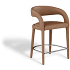Meridian Furniture Sylvester Faux Leather Counter Stool - Brown - Stools