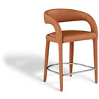 Meridian Furniture Sylvester Faux Leather Counter Stool - Cognac - Stools