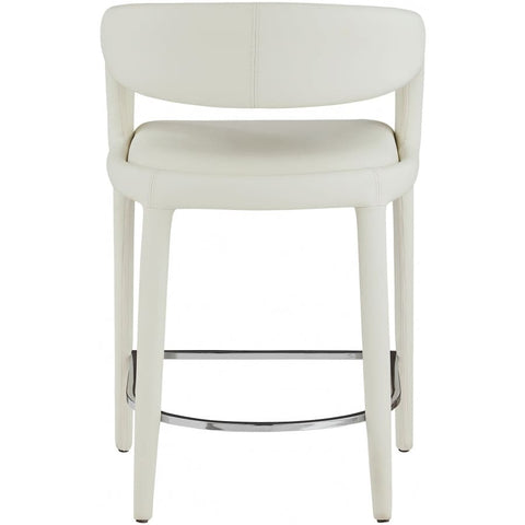 Meridian Furniture Sylvester Faux Leather Counter Stool - Cream - Stools