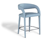 Meridian Furniture Sylvester Faux Leather Counter Stool - Light Blue - Stools