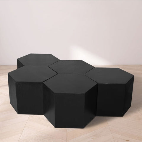 Meridian Furniture Eternal Modular 5 Piece Coffee Table - Black - Coffee Tables