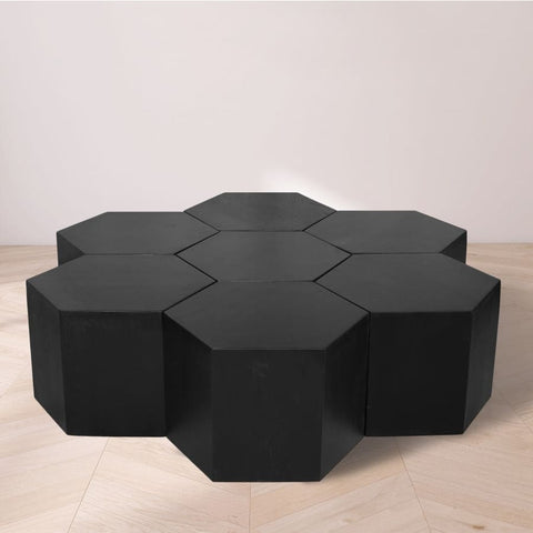 Meridian Furniture Eternal Modular 7 Piece Coffee Table - Black - Coffee Tables
