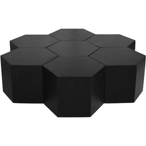 Meridian Furniture Eternal Modular 7 Piece Coffee Table - Black - Coffee Tables