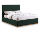 Meridian Furniture Monaco Boucle Fabric Queen Bed - Green - Bedroom Beds