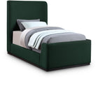 Meridian Furniture Oliver Boucle Fabric Twin Bed - Green - Bedroom Beds