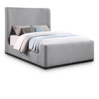 Meridian Furniture Oliver Boucle Fabric King Bed - Grey - Bedroom Beds