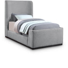 Meridian Furniture Oliver Boucle Fabric Twin Bed - Grey - Bedroom Beds