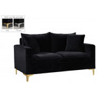 Meridian Furniture Naomi Velvet Loveseat - Black - Loveseats