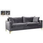 Meridian Furniture Naomi Velvet Sofa - Grey - Sofas
