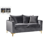 Meridian Furniture Naomi Velvet Loveseat - Grey - Loveseats