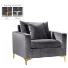 Meridian Furniture Naomi Velvet Chair - Grey - Chairs