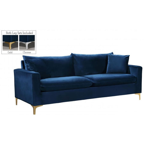 Meridian Furniture Naomi Velvet Sofa - Navy - Sofas