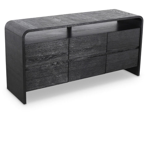 Meridian Furniture Cresthill Oak Wood Dresser - Black Oak - Drawers & Dressers