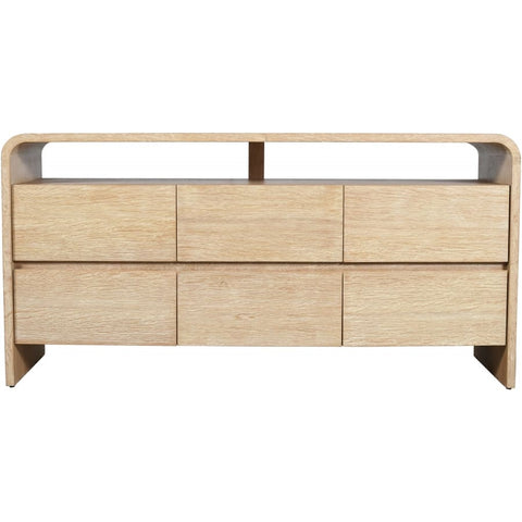 Meridian Furniture Cresthill Oak Wood Dresser - Natural Oak - Drawers & Dressers