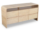 Meridian Furniture Cresthill Oak Wood Dresser - Natural Oak - Drawers & Dressers