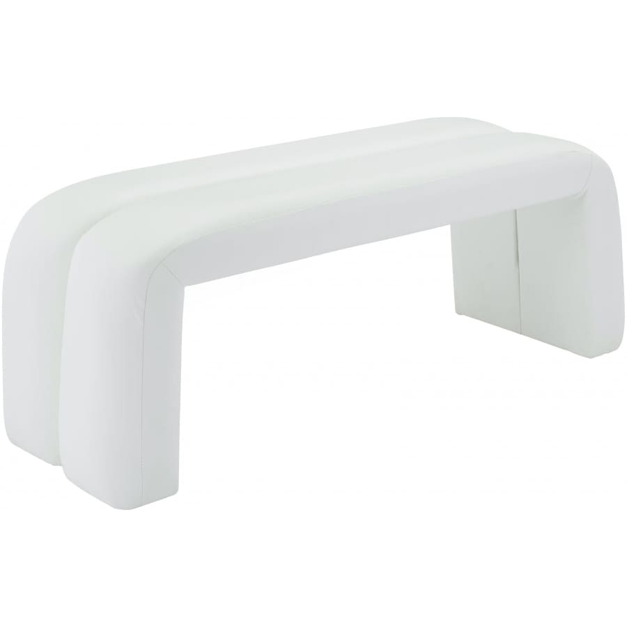Meridian Furniture Arc Faux Leather Bench - White - Benches