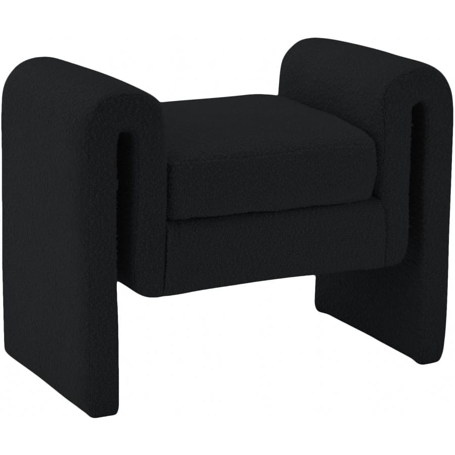 Meridian Furniture Stylus Boucle Fabric 31.5 Bench - Black - Benches