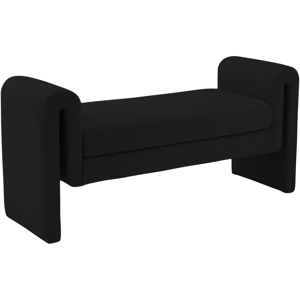 Meridian Furniture Stylus Boucle Fabric 51 Bench - Black - Benches