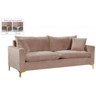 Meridian Furniture Naomi Velvet Sofa - Pink - Sofas