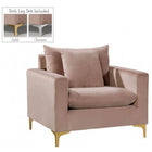 Meridian Furniture Naomi Velvet Chair - Pink - Chairs